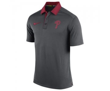 Men's Philadelphia Phillies Nike Anthracite Authentic Collection Dri-FIT Elite Polo