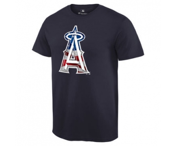 Men's Los Angeles Angels of Anaheim Navy Banner Wave T Shirt