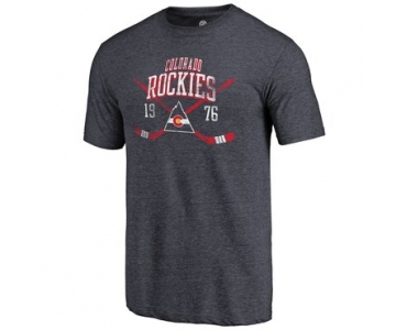 Colorado Rockies Fanatics Branded Navy Vintage Collection Line Shift Tri Blend T-Shirt