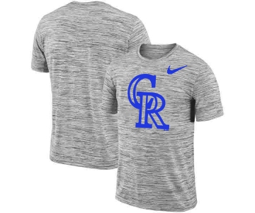 Colorado Rockies Nike Heathered Black Sideline Legend Velocity Travel Performance T-Shirt