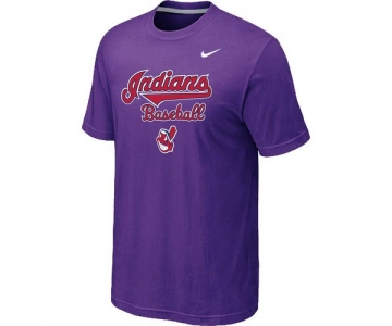 Nike MLB Cleveland Indians 2014 Home Practice T-Shirt - Purple