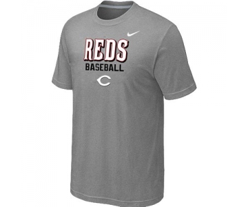 Nike MLB Cincinnati Reds 2014 Home Practice T-Shirt - Light Grey