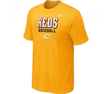 Nike MLB Cincinnati Reds 2014 Home Practice T-Shirt - Yellow