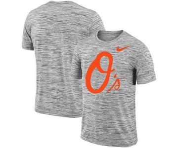 Baltimore Orioles Nike Heathered Black Sideline Legend Velocity Travel Performance T-Shirt