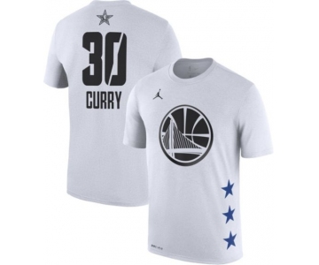 Jordan Men's 2019 NBA All-Star Game #30 Steph Curry Dri-FIT White T-Shirt