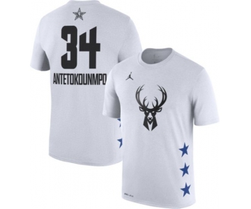 Jordan Men's 2019 NBA All-Star Game #34 Giannis Antetokounmpo Dri-FIT White T-Shirt