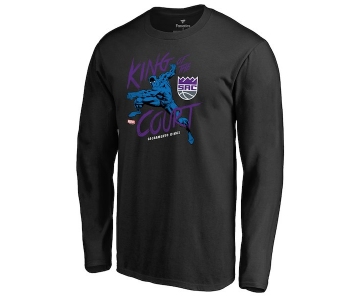 Men's Sacramento Kings Fanatics Branded Black Marvel Black Panther King of the Court Long Sleeve T-Shirt