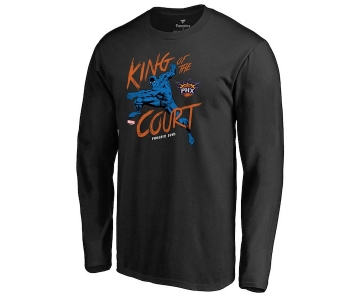 Men's Phoenix Suns Fanatics Branded Black Marvel Black Panther King of the Court Long Sleeve T-Shirt