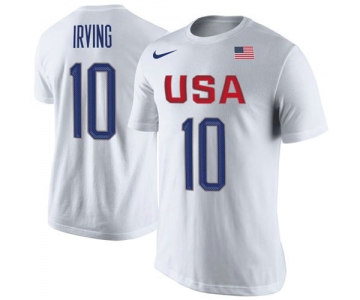 Team USA 10 Kyrie Irving Basketball Nike Rio Replica Name & Number T-Shirt White