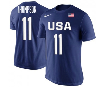Team USA 11 Klay Thompson Basketball Nike Rio Replica Name & Number T-Shirt Royal