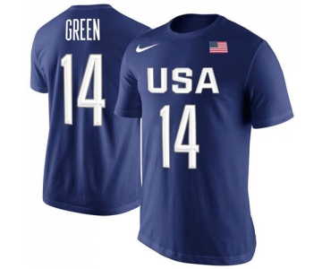 Team USA 14 Draymond Green Basketball Nike Rio Replica Name & Number T-Shirt Royal