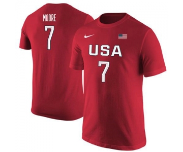 Team USA 7 Maya Moore Basketball Nike Name & Number T-Shirt Red