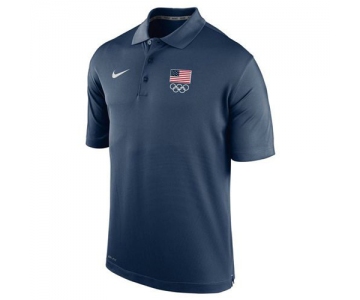 Team USA Nike 5 Rings Varsity Performance Polo Navy