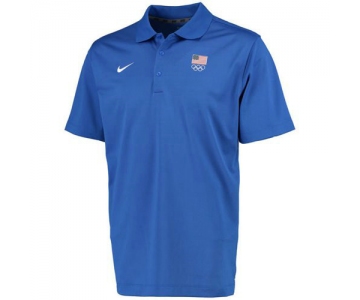 Team USA Nike Flag 5 Rings Varsity Performance Polo Royal