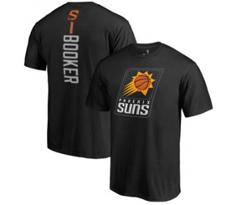 Men's Phoenix Suns 1 Devin Booker Fanatics Branded Black Backer Name & Number T-Shirt
