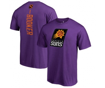 Men's Phoenix Suns 1 Devin Booker Purple Backer Name & Number T-Shirt