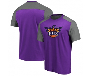 Phoenix Suns Iconic Blocked T-Shirt - PurpleHeathered Gray