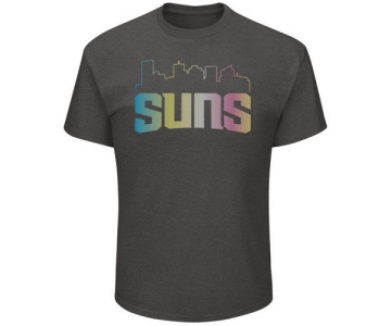 Phoenix Suns Majestic Heather Charcoal Tek Patch Color Reflective Skyline T-Shirt