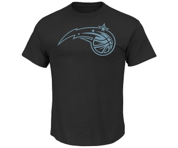 Men's Orlando Magic Majestic Black Tek Patch Reflective T-Shirt