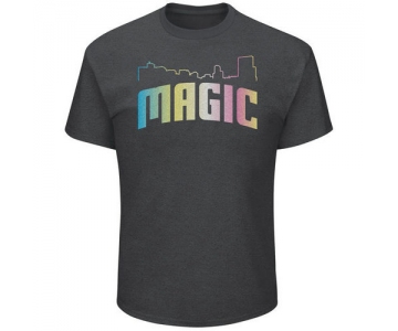 Orlando Magic Majestic Heather Charcoal Tek Patch Color Reflective Skyline T-Shirt