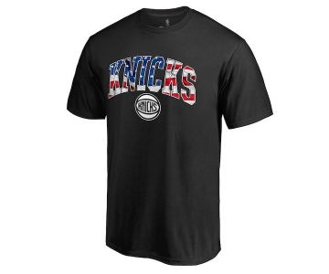 Men's New York Knicks Black Banner Wave T-Shirt