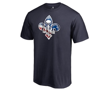 Men's New Orleans Pelicans Fanatics Branded Navy Personalized Name and Number Banner Wave T-Shirt