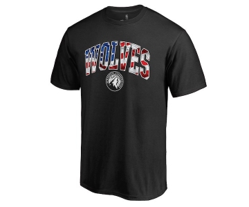 Men's Minnesota Timberwolves Black Banner Wave T-Shirt
