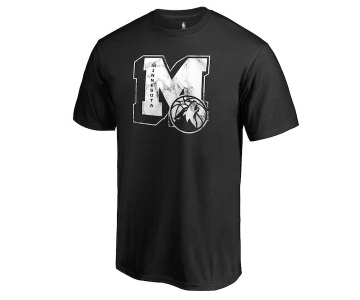 Men's Minnesota Timberwolves Fanatics Branded Black Letterman T-Shirt