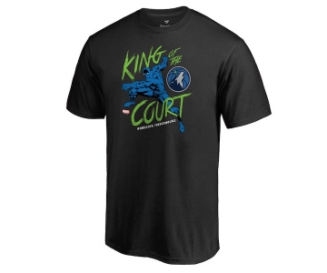 Men's Minnesota Timberwolves Fanatics Branded Black Marvel Black Panther King of the Court T-Shirt