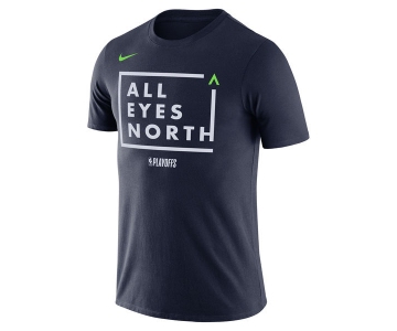 Men's Minnesota Timberwolves Nike Navy 2018 NBA Playoffs Mantra Legend T-Shirt