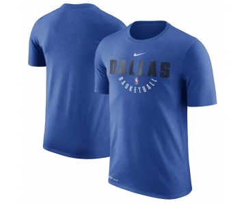 Dallas Mavericks Blue Practice Performance Nike T-Shirt