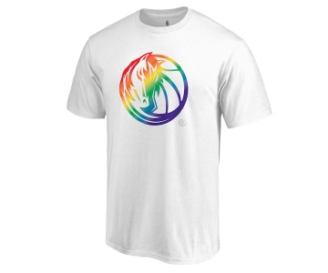 Men's Dallas Mavericks White Fanatics Branded Team Pride V-Neck T-Shirt