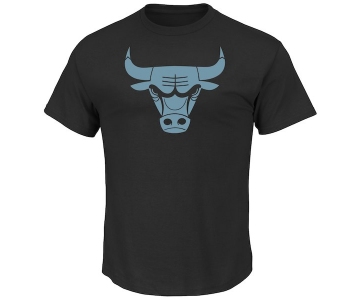 Men's Chicago Bulls Majestic Black Tek Patch Reflective T-Shirt