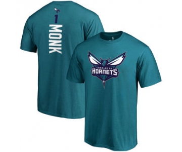 Men's Charlotte Hornets 1 Malik Monk Fanatics Branded Teal Backer Name & Number T-Shirt