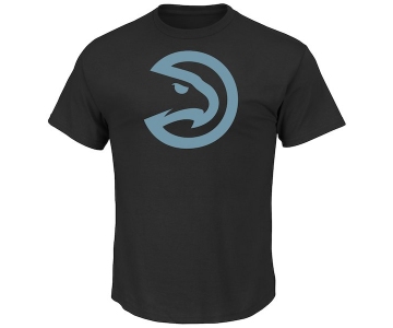 Men's Atlanta Hawks Majestic Black Tek Patch Reflective T-Shirt