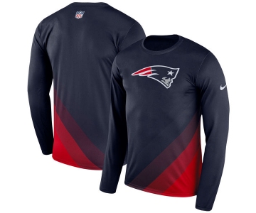 Men's New England Patriots Nike Navy Sideline Legend Prism Performance Long Sleeve T-Shirt