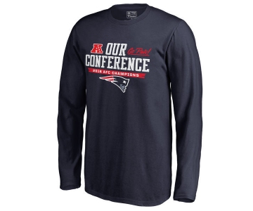 New England Patriots 2016 Our Conference 2016 AFC Champions Navy Men's Long Sleeve T-Shirt