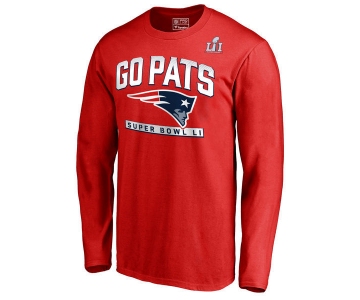 New England Patriots Go Pats Red Men's Long Sleeve T-Shirt