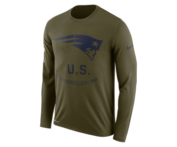 New England Patriots Nike Salute To Service Sideline Legend Performance Long Sleeve T-Shirt Olive