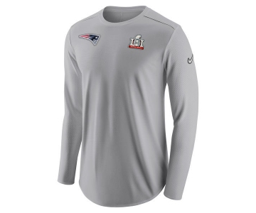 New England Patriots Super Bowl Li Grey Men's Long Sleeve T-Shirt