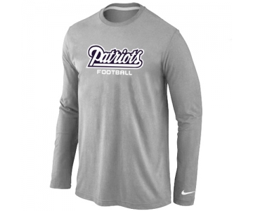 Nike New England Patriots Authentic font Long Sleeve T-Shirt Grey