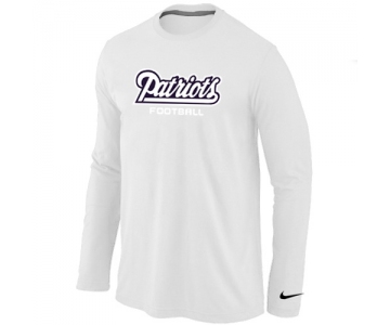 Nike New England Patriots Authentic font Long Sleeve T-Shirt White