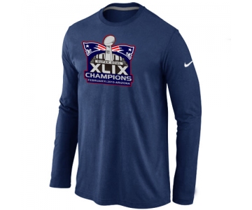 Nike New England Patriots Majestic D.Blue Super Bowl XLIX Champion Mark Long Sleeve T-Shirts