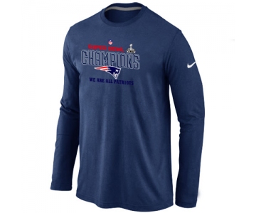 Nike New England Patriots Majestic D.Blue Super Bowl XLIX Long Sleeve T-Shirts