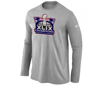 Nike New England Patriots Majestic L.Grey Super Bowl XLIX Champion Mark Long Sleeve T-Shirts