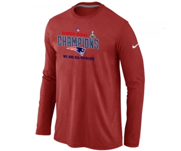 Nike New England Patriots Majestic Red Super Bowl XLIX Long Sleeve T-Shirts