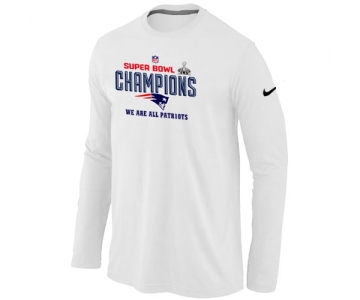Nike New England Patriots Majestic White Super Bowl XLIX Long Sleeve T-Shirts