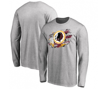 Men's Washington Redskins NFL Pro Line Ash True Colors Long Sleeve T-Shirt