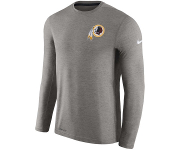 Men's Washington Redskins Nike Charcoal Coaches Long Sleeve Performance T-Shirt