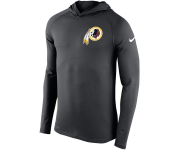 Men's Washington Redskins Nike Charcoal Stadium Touch Hooded Performance Long Sleeve T-Shirt